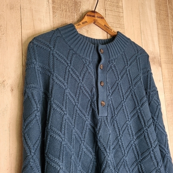 Norm Thompson Sweater. Teal/Blue. Cotton Blend. Men's XL NWOT - Picture 3 of 14